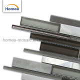 Hotel Decor Pattern Aluminium Tile Wholesale Grey Strips Glass Mosaic