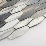 Random Designs Black Stained Glass Mosaic Tile for Kitchen Backsplash