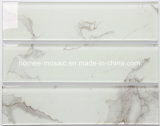 Kitchen Decoration Chip 75X300mm Art White Glass Mosaic Tile