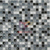 Super White Glass and Grey Marble Mosaic (CS190)