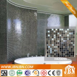 Black Shining Bathroom Wall Pattern Artist Glass Mosaic (H420099)