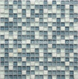 Good Quality Low Price Blue Crystal Glass Mix Stone Mosaic Tile for Wall Decoration