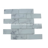 White Carrara Brick Glass Crystal Mosaic Tile