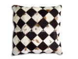 Natural Leath Cowhide Patch Decoration Cushions