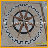 Cheap Natural Travertine & Marble Stone Mosaic Pattern for Floor Decoration