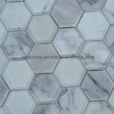 White Carrara Hexagonal Pattern Mosaic Tile