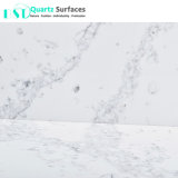2018 Latest Calacatta Quartz Slab with Pure White Body and Unique Veins