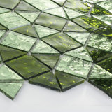 Hand Cutting Backsplash Tile Green and Black Crystal Glass Mosaic