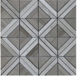 Wooden Gray Marble Triangle Mosaic Tiles for Bedroom