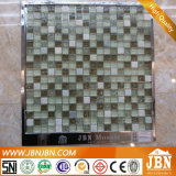 Ice Crack Green Glass Mosaic and White Stone Mosaic (M815047)