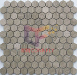 Gery Wooden Marble Hexagon Stone Mosaic (CFS1119)