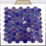 Iridescent Cobalt blue Hexagon Glass Mosaic for Swimming Pool