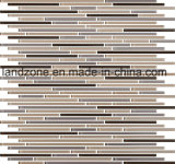 Thin Strip Grey Brown Glass Mosaic Tile