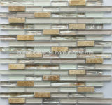 Linear Glass Mix Stone Mosaic Tile for Kitchen Backsplash