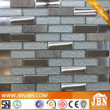 Balcony Wall Stone, Stainless Steel and White Glass Mosaic (M855058)