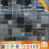 Black Resin with Flowers, Convex and Flat Glass Mosaic (M855084)