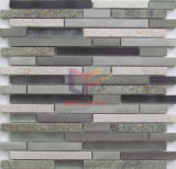 Strip Design Aluminium Mix Glass and Quartz Mosaic (CFA105)