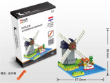 317PCS Small Plastic Toy Dutch Windmill Model Diamond Building Block