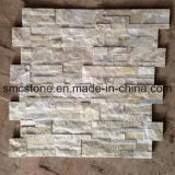 18*35cm Hot Sale China Yellow White Quartz Stone Wall Cladding
