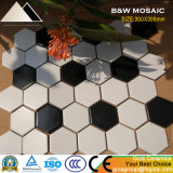 Building Material Hexagonal White & Black Ceramic Mosaic Tile & Floor Tile