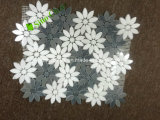 Factory Wholesale Beautiful Flower Shape White and Grey Marble Stone Mosaic Tiles