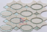 Quartz Mix Glass Water Jet Cutting Mosaic Tile (CFW48)