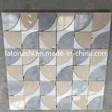 Decorative Marble Floor Tiles, Mixed Color Mosaic Waterjet Medallion Tile