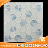 Kitchen and Bathroom Wall White and Blue Color Hexagon Glass and Marble Mosaic (M855358)