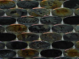 Black Oval Shape Iridescent Glass Mosaic Tiles
