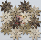Dark&Light Emperador Mix Cream Marfil Marble Mosaic Tile in Flower Shape (CFS1182)