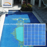 Texture Surface Blue Mosaic Glass Pool Tile Wholesale