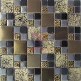 Gold Leaf Glass Mix Gold and Silver Color Metal Mosaic (CFM903)