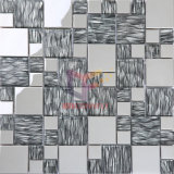 Silk Backed Crystal Mix Stainless Steel Metal Mosaic Tile (CFM844)