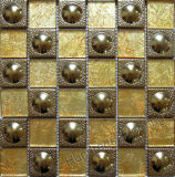 Glass Mosaic, Gold Stainless Steel Metal Mosaic (SM200)