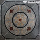 Mixed Color Waterjet Slate Medallion for Flooring/Paving/Lobby Tiles (mm-018)