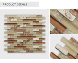 New Designed Cheap Crackle Style Beige Glass&Stone Mosaic Tile for Decoration