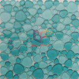Green Color Cobble Shape Art Glass Pool Mosaic (CFC585)