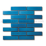 32.5X145mm Crystal Dark Blue Glossy Brick Glazed Porcelain Mosaic Tile