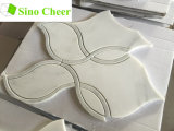 White Marble Water Jet Mosaic Tile Price for Interior Decoration