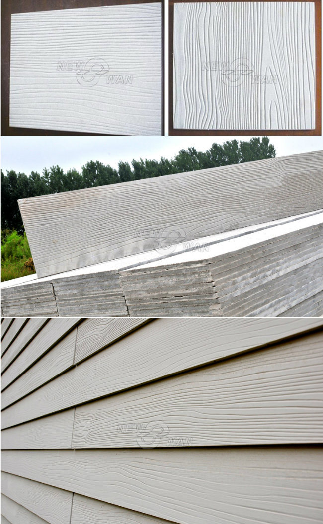 Smooth, Wood Grain Fiber Cement Board for Exterior Siding, Tiled Walls, Flooring