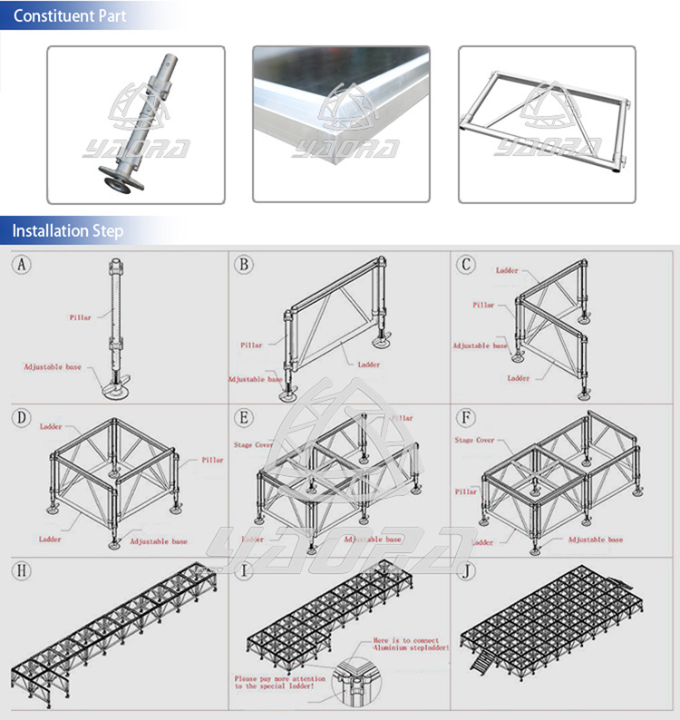 Professional Design Aluminum Assemble Stages Outdoor Concert Stage