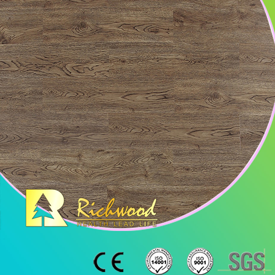 Household12.3mm HDF E1 AC4 Mirror Oak V-Grooved Laminate Floor