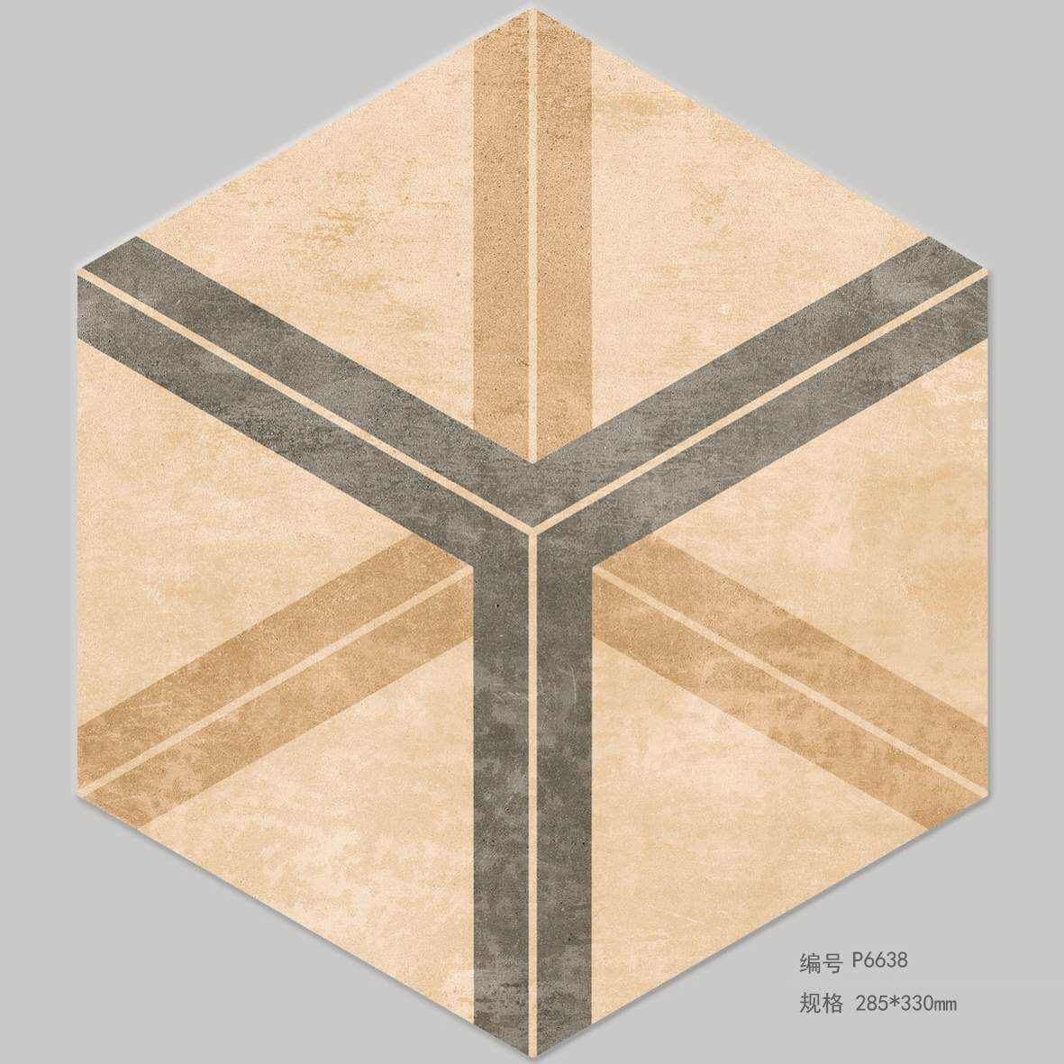 Hexagonal Rustic Tile Porcelain Tile for Floor Building Material