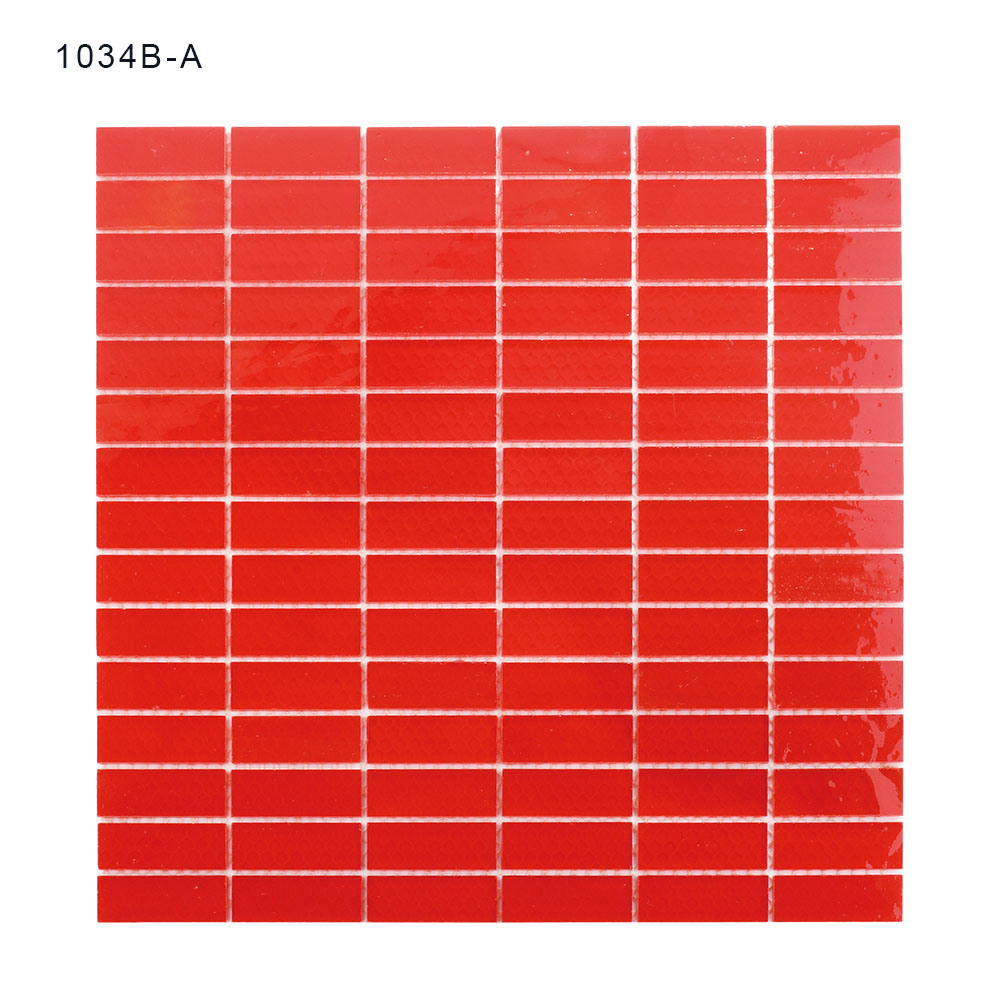 3 mm Thickness Red Glass Mosaic Tile for Home Decoration