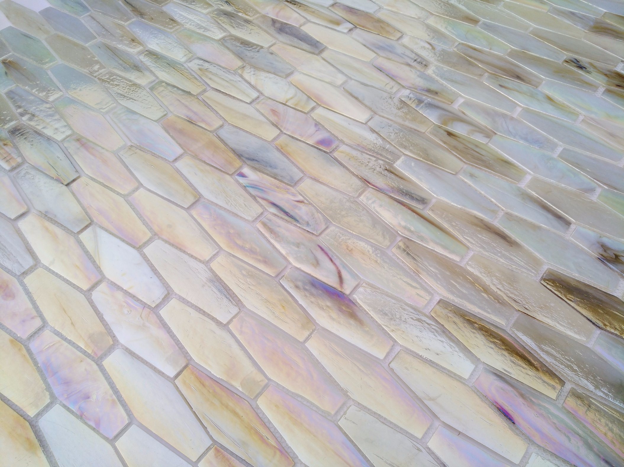 Long Hexagonal Glass Mosaic Tile for Home Hotel Decoration