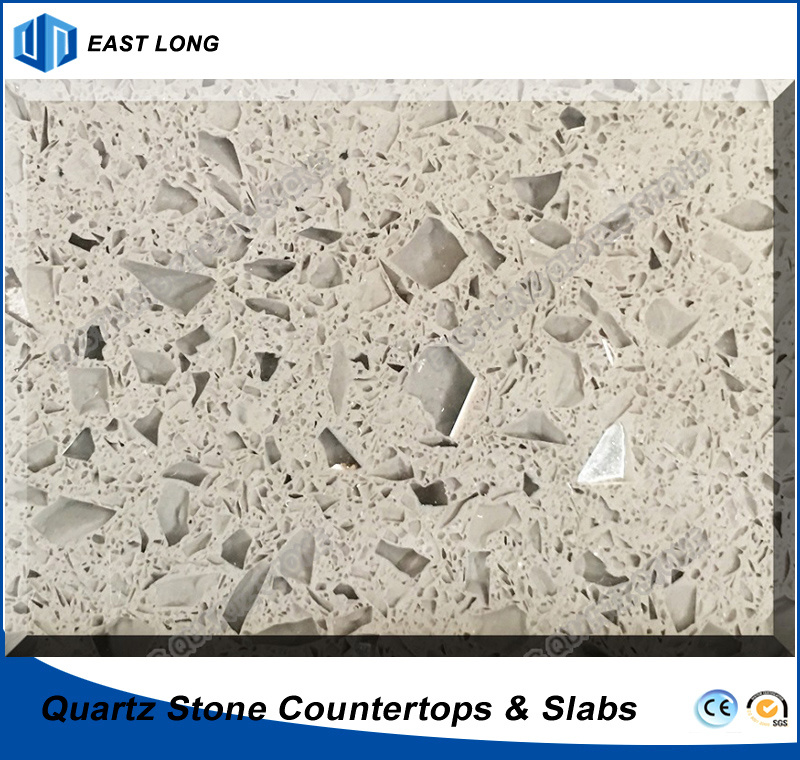 Durable Artificial Quartz Slab for Countertops/ Table Tops/ Vanity Tops with SGS Report (Single colors)