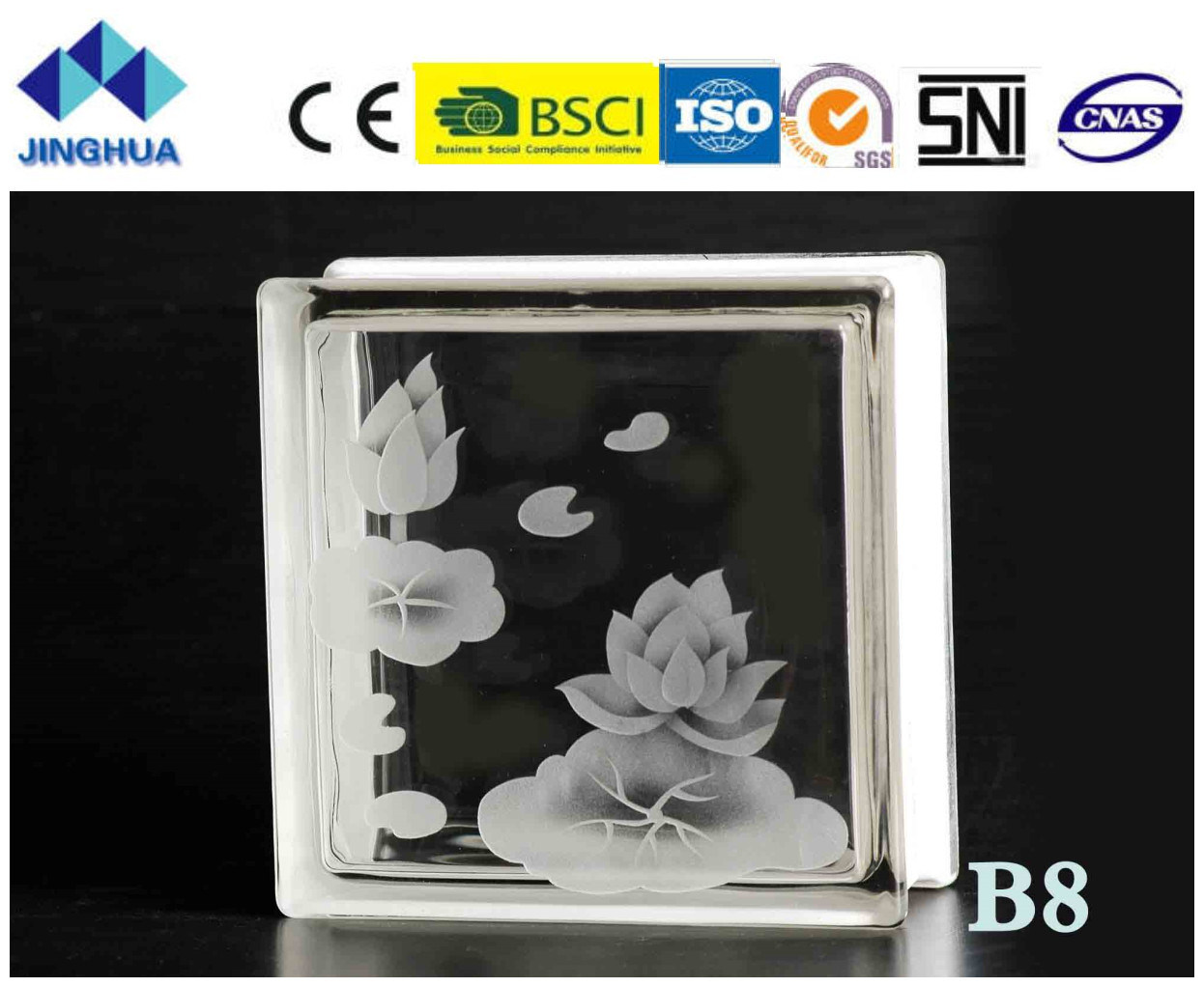 Jinghua High Quality Artistic B-8 Painting Glass Block/Brick