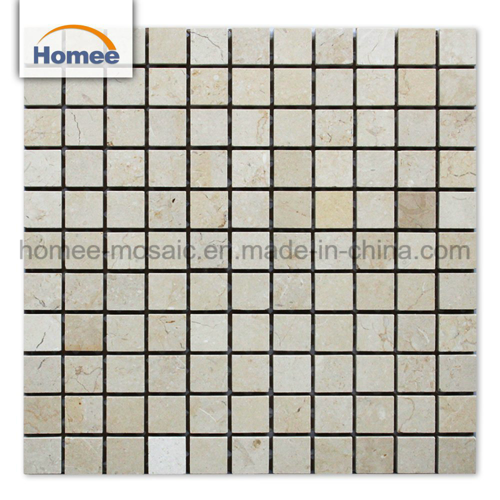 23X23mm Square Shape Cream Marfil Beige Marble Wall Mosaics Tile
