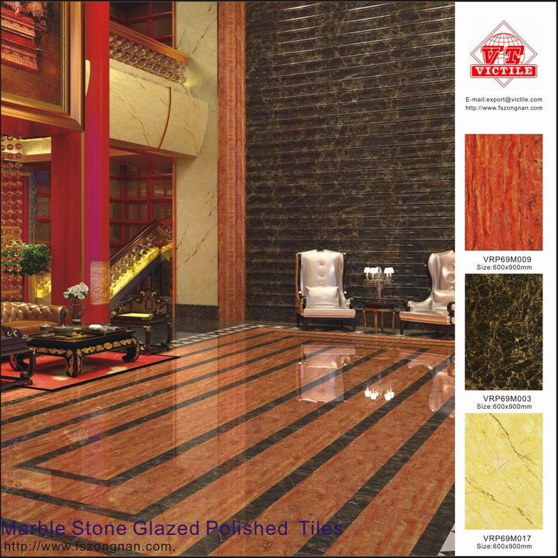600X900mm Marble Stone Glazed Polished Porcelain Floor Tiles (VRP69M009)