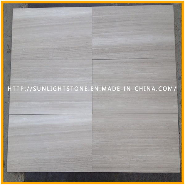 Chinese Wooden White Vein Marble Stone Floor for Kitchen, Bathroom